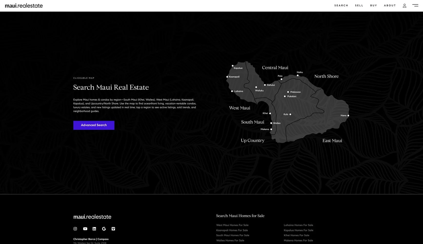 Maui Real Estate selling page content section
